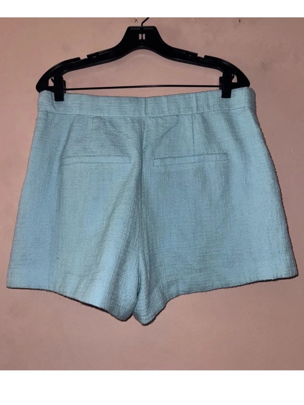 Abercrombie & Fitch Light Blue Tweed High Rise Shorts Size L NWT!